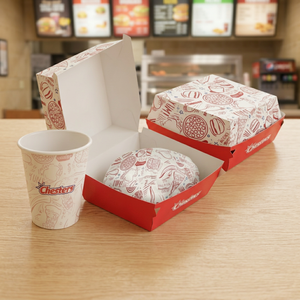 Cajas para Comida para Llevar de Alta Calidad al por Mayor, Impresión Personalizada, Papel de Grado Alimenticio, Empaque para Hamburguesas - Product Image 1