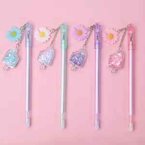 Personal isierte Mode Mädchen niedlich Gänseblümchen Eis Anhänger Stift fließend schreiben Gel Stift