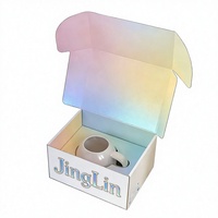 Boîtes d'emballage pour tasses à café en carton ondulé imperméable avec doublure en éponge, personnalisées avec impression UV, matériaux recyclables