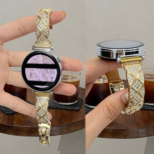 Correa de Muñeca Elegante para Mujer, Compatible con <span class=keywords><strong>HUAWEI</strong></span> <span class=keywords><strong>Watch</strong></span> GT 6, <span class=keywords><strong>Watch</strong></span> 5 Star Rail, Tejida, con Incrustaciones de Diamantes, Cadena de Metal de Lujo - Product Image 2