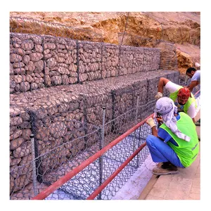 2x1x1 Gabion Paniers Galvanisé Rivière Matelas Grillage Pierre Boîte Rock Cage Mur De Soutènement