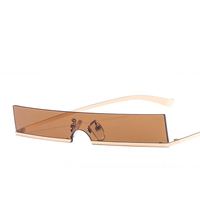Gafas de Sol de Moda Coloridas de Marca Nueva, Gafas de Sol Rectangulares sin Montura, Gafas de Sol Cuadradas Pequeñas de Metal Retro para Mujer