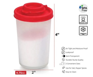 Salière et poivrière de Camping pique-nique en plein air cuisine voyage ensemble d'épices avec couvercles rouges distributeur de pot à épices hermétique - Product Image 6