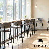 Tabourets de bar de luxe légers, tabourets de bar d'îlot avec dossier, chaises modernes et simples pour la maison, chaises hautes pour caisses enregistreuses et comptoirs.