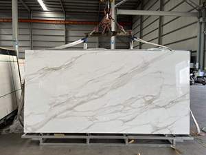 Piastrelle in Gres Porcellanato Effetto Marmo Naturale, Pietra Sinterizzata Completamente Smaltata Lucida, Grande <span class=keywords><strong>Lastra</strong></span> 3200*1600, Piastrelle Bianche in Ceramica per Pavimenti Domestici - Product Image 1