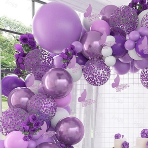 Set di decorazioni per Baby Shower con palloncino palloncino <span class=keywords><strong>lilla</strong></span> con palloncino per compleanno sfondo sfondo - Product Image 3