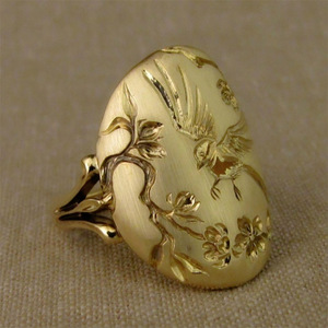 Anello Cocktail F690 Placcato Oro 24K in Ottone con Motivo Animale, Gioiello Unisex alla Moda, Idea Regalo - Product Image 2