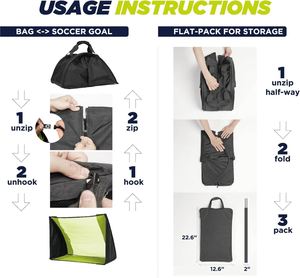 But de football pop-up 2-en-1 - But de football portable avec sac de transport pour l'entraînement et les matchs - Product Image 6