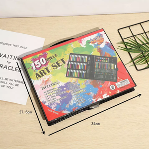 Precio de fábrica, 150 Uds., juego de Arte de dibujo para niños, lápices de madera, crayones y bolígrafos de acuarela, papelería para expresiones creativas - Product Image 6