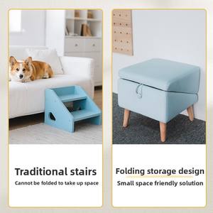 उच्च गुणवत्ता वाले ठोस लकड़ी के कुत्ते रैंप टोमन कुत्तों के लिए गैर-पर्ची सतह पालतू सीढ़ियाँ - Product Image 3