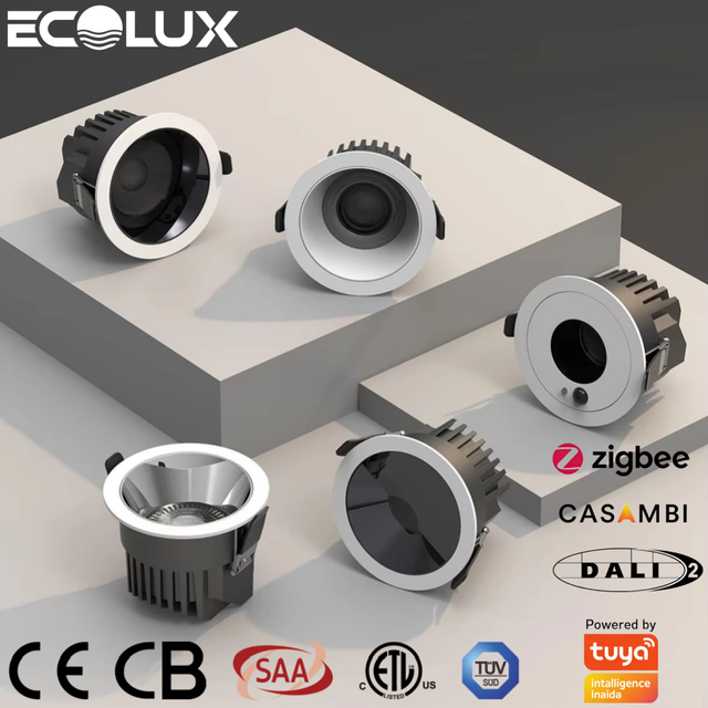 CasambiMatter Smart Recessed LED Spotlight High Luminous CE LED Luminaire Aluminum Downlight for Office Building Indoor Project