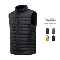 Gilet matelassé pour homme, veste sans manches, col montant, chauffe-corps léger, vêtement d'extérieur d'hiver
