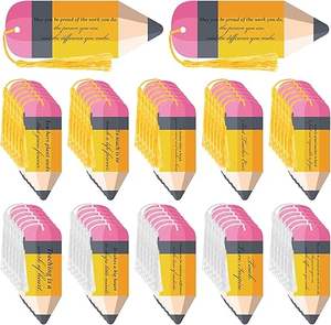 Lehrer Werts ch ätzung Geschenke Bulk Inspirational Zitate Lesezeichen Bleistift form Lesezeichen mit Quasten Danke Lehrer - Product Image 1