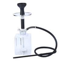 Nouvelle Mini Chicha de Luxe Transfrontalière Durable, Prête à Voyager, en Acrylique Laqué LED Haut de Gamme, Écologique, avec Coffret Cadeau et 2 Tuyaux à Eau