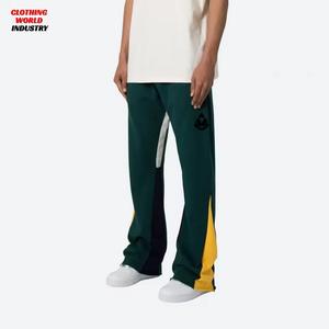 Baggy <b>Trousers</b> Oversized Fit Streetwear Casual Straight Pants Hip Hop Loose Fit Jogger dark blue Mid Elastic Waist Men's Pants - Product Image 4