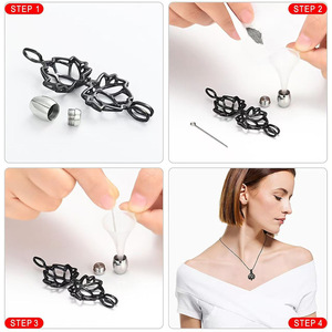 Kalung Liontin Bentuk Guci dari Baja Tahan Karat 2026 Berlapis Emas 14K untuk Abu dan Bulu Hewan Peliharaan - Product Image 3