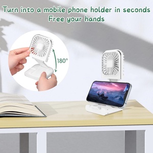 Portable 3000mAh Power Bank with Foldable Mini Handheld <b>Fan</b> 3-Speed USB Charging Rechargeable for Outdoor Use Car & Wearable - Product Image 5