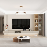 Meuble TV Mural Moderne Haut de Gamme 2025 en Bois, Console Média de Luxe pour Salon, Unité TV avec LED – Fabriqué en Chine