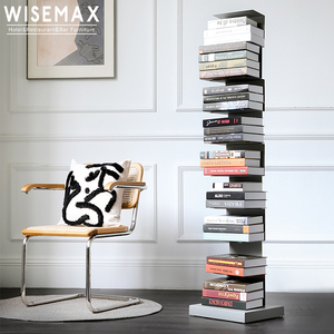 WISEMAX FURNITURE Nuovo Design Libreria per Soggiorno <span class=keywords><strong>con</strong></span> Struttura in Metallo, <span class=keywords><strong>Scaffale</strong></span> in Acciaio, Librerie Trasparenti in Vendita - Product Image 2