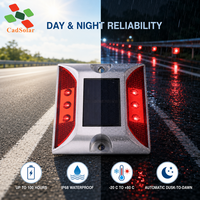 Marqueur routier solaire en aluminium OEM CS-SR-804D IP68, résistance à la charge statique supérieure à 10 tonnes, pour routes municipales, sites industriels et parkings