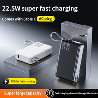 Cargador Portátil TDX TA1 Mini Tipo-C de 20W/15W con Carga Rápida, Alta Capacidad de 20000mAh, Batería de Litio-Polímero, Pantalla Digital y Enchufe Universal AC