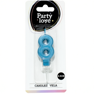 Candela Blu Numero 8 per Feste, Candele di Compleanno da 4,5 Cm - Product Image 2