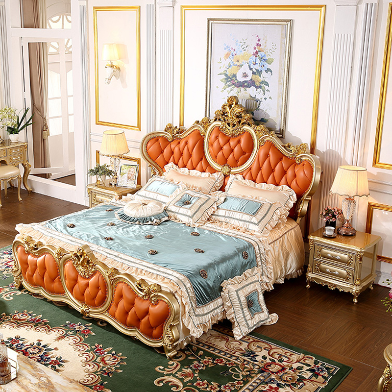 Cheap European bedroom furniture pink princess bed