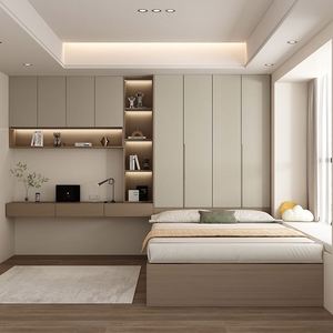 Armario y Cama Convertible Moderno Estilo Tatami con Puertas Shaker para Dormitorio, Organizador de Ropa de Madera Maciza Duradero y Espacio de Almacenamiento - Product Image 2