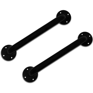 Barre d'appui pour salle de bain 30 cm (x2 pièces), Poignée de sécurité pour salle de bain, Barre de soutien noire pour salle de bain PEPE P30007 - Product Image 1
