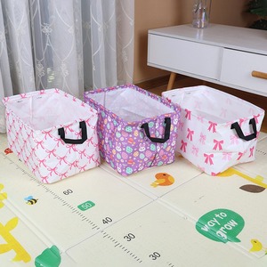 Pink Easter Fabric Storage <b>Bin</b> with Handles Rectangular Foldable Basket 10-<b>20L</b> for Sundries Home Organization - Product Image 5