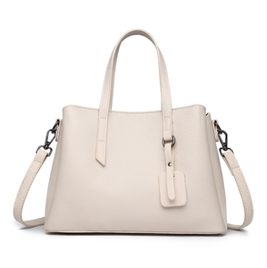 Beige PU Leather Tote Bag <b>Large</b> Capacity Shoulder Handbag Crossbody Messenger <b>Purse</b> for Daily Commuting - Product Image 5