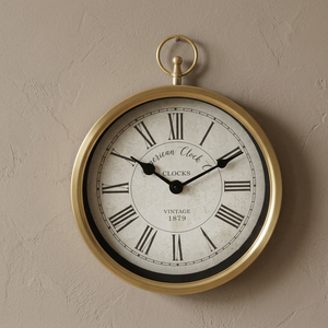 American <b>Clock</b> Co. <b>Vintage</b> Brass Wall <b>Clock</b> Antique Round Quartz Analog Hanging Decor - Product Image 2