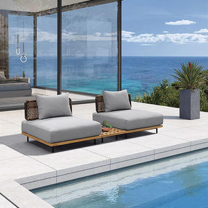 आउटडोर आधुनिक गार्डन सोफा होटल फर्नीचर लिविंग रूम फर्नीचर आधुनिक ठोस लकड़ी का सोफा सागौन सोफा सेट लकड़ी का फर्नीचर - Product Image 4