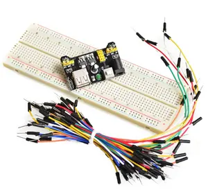 Generic Parts Package + MB-102 830 tie Points Breadboard + 3.3V/5V Power Module + 65 Flexible jumper wires