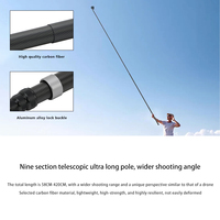 Perche à selfie de 4 m en fibre de carbone, ultra longue et invisible, pour Insta 360 ONE X4 X3 RS, pour accessoires DJI OSMO 360