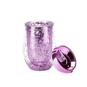 Vaso con Forma <span class=keywords><strong>de</strong></span> U, Estilo Cáscara <span class=keywords><strong>de</strong></span> Huevo, 10 oz, Personalizable, Vaso Grande con Diseño Creativo <span class=keywords><strong>de</strong></span> Doble Capa y Lentejuelas - Product Image 5