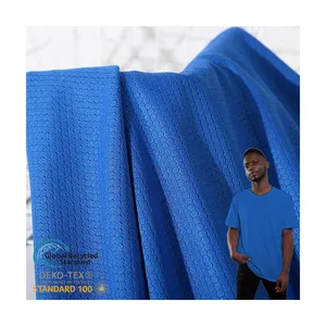 Shaoxing Textile 100% Polyester Moisture Wicking Breathable Sportswear Football Jersey Jacquard Soccer Bird Eye Mesh Knit Fabric