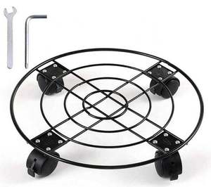 <span class=keywords><strong>Support</strong></span> <span class=keywords><strong>de</strong></span> plante en fer métallique robuste <span class=keywords><strong>de</strong></span> 13 pouces, <span class=keywords><strong>support</strong></span> <span class=keywords><strong>de</strong></span> plante en pot, chariot se déplace autour <span class=keywords><strong>de</strong></span> la <span class=keywords><strong>jardinière</strong></span>, roulettes réglables, verrouillage - Product Image 1