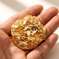 Broche en métal texturé avant-gardiste, motif abstrait liquide, or et argent, accessoire Art Déco unique, OEM/ODM pour manteau et blazer