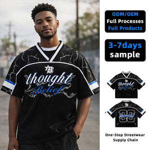 เสื้อยืดฮิปฮอปลำลองผู้ชายยอดนิยม ผ้าสแปนเด็กซ์/โพลีเอสเตอร์ ถักน้ำหนัก 200 กรัม พิมพ์ลายดิจิทัล แห้งเร็ว บริการ OEM รับผลิตแบบแพทช์เวิร์คตามสั่ง - Product Image 1