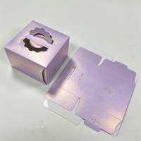 Boîte à pâtisserie recyclable avec poignée, impression UV couleur, logo personnalisé avec effet dorure à chaud, pour desserts, pain et friandises