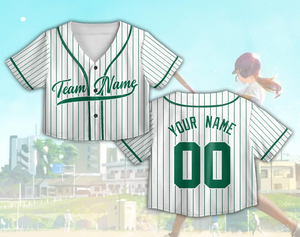 Jersey Baseball Wanita Crop Top Bordir LOGO Custom Sublimasi Ukuran Besar Kaos Jersey Wanita Seragam - Product Image 6