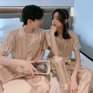 Pijamas de verano de seda de hielo para mujer, pantalones de manga corta para el hogar, ropa fina para el hogar, primavera y otoño, novedad - Product Image 2