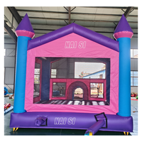 Château gonflable personnalisé de haute qualité et pas cher, 13x13 pieds, 4x4 m, rose, pour enfants
