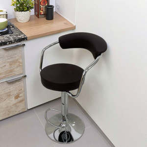 Bắc Âu trở lại phần còn lại Phân thanh Ghế xoay da xoay thanh ghế Phân ghế mạ crôm đứng ghế cao truy cập da thanh ghế - Product Image 1