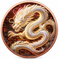 Pièce de monnaie en cuivre pur 999 de 1 oz, série Dragon en relief, édition collector UV 3D
