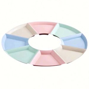 Ensemble d'assiettes en paille de blé écologiques avec impression sérigraphique personnalisée - Prêt pour les événements et promotions, faible MOQ - Product Image 1