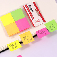Blocs-notes autocollants colorés Foska en papier 100 % recyclé, adhésif puissant, pour fournisseurs de papeterie, écoles et étudiants