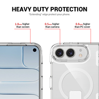 Coque de protection magnétique transparente pliable antichoc avec béquille rétractable pour iPhone DUO – Nouveauté en gros