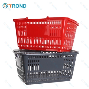 Panier de courses en plastique en gros pour magasin de détail, supermarché, avec poignée - Product Image 3